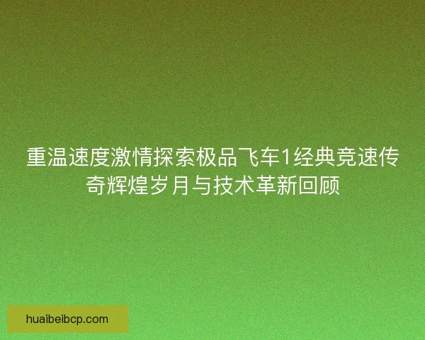 重温速度激情探索极品飞车1经典竞速传奇辉煌岁月与技术革新回顾